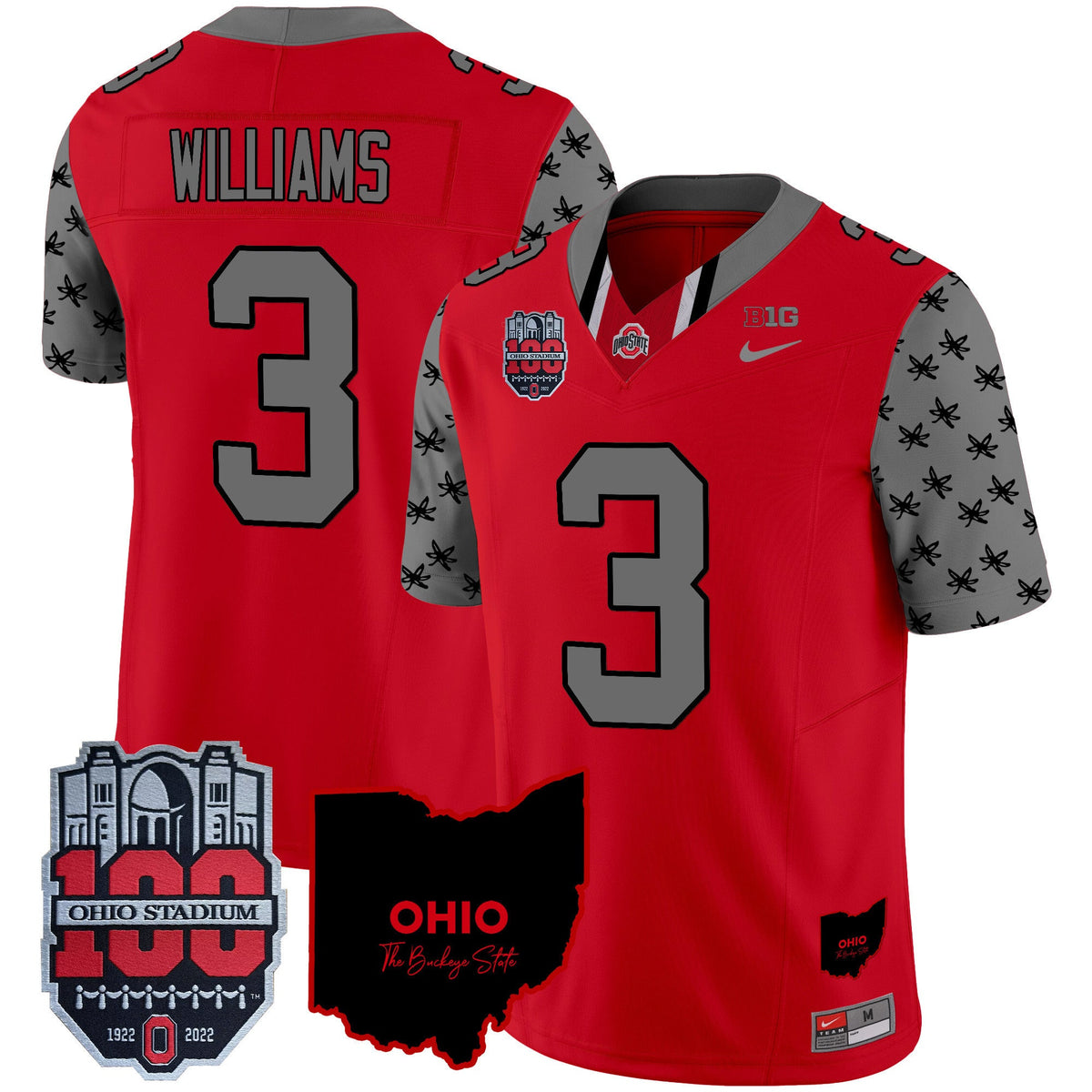 Men's Ohio State Buckeyes 100th Anniversary Patch Vapor Limited Jersey - All Stitched - image 23