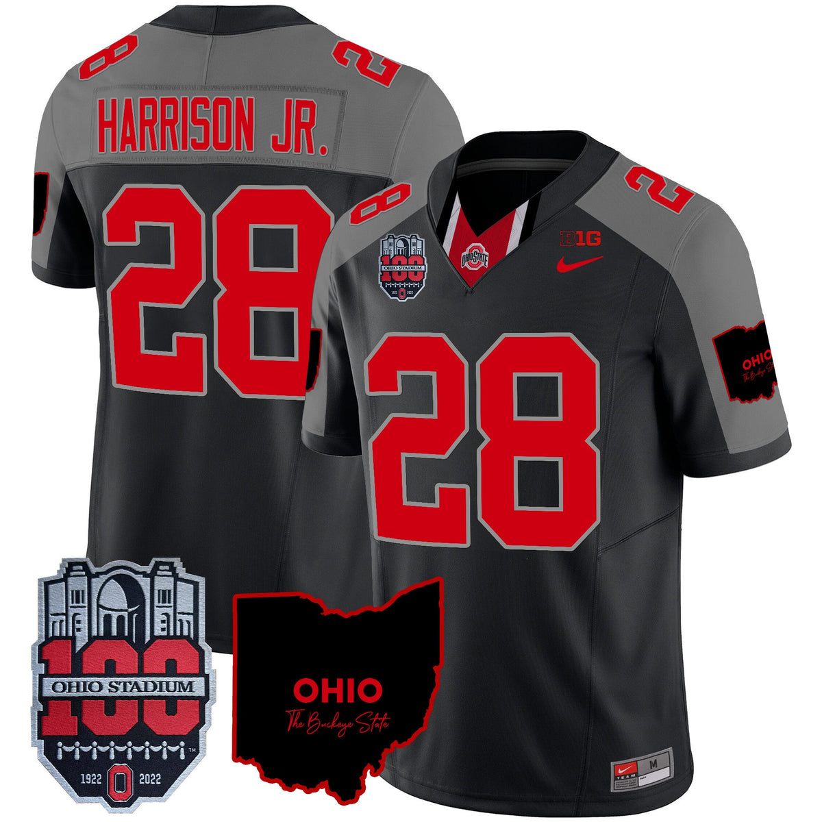 Men's Ohio State Buckeyes 100th Anniversary Patch Vapor Limited Jersey - All Stitched - image 26