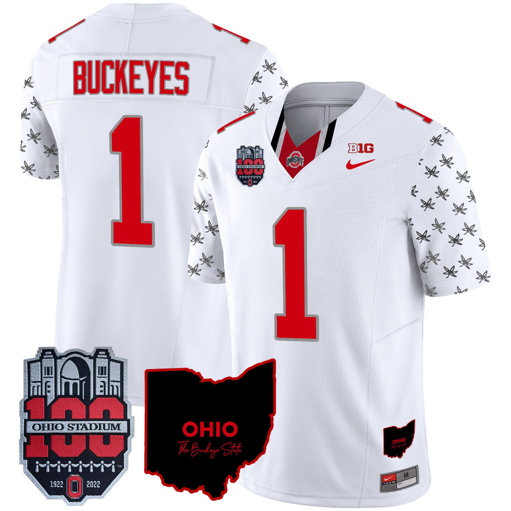 Men's Ohio State Buckeyes 100th Anniversary Patch Vapor Limited Jersey - All Stitched - image 41
