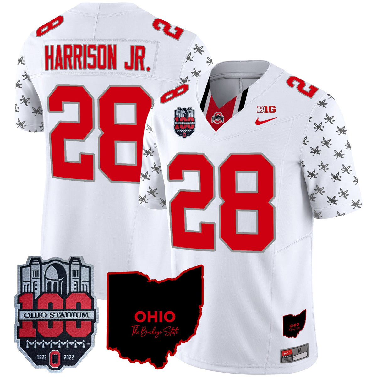 Men's Ohio State Buckeyes 100th Anniversary Patch Vapor Limited Jersey - All Stitched - image 42