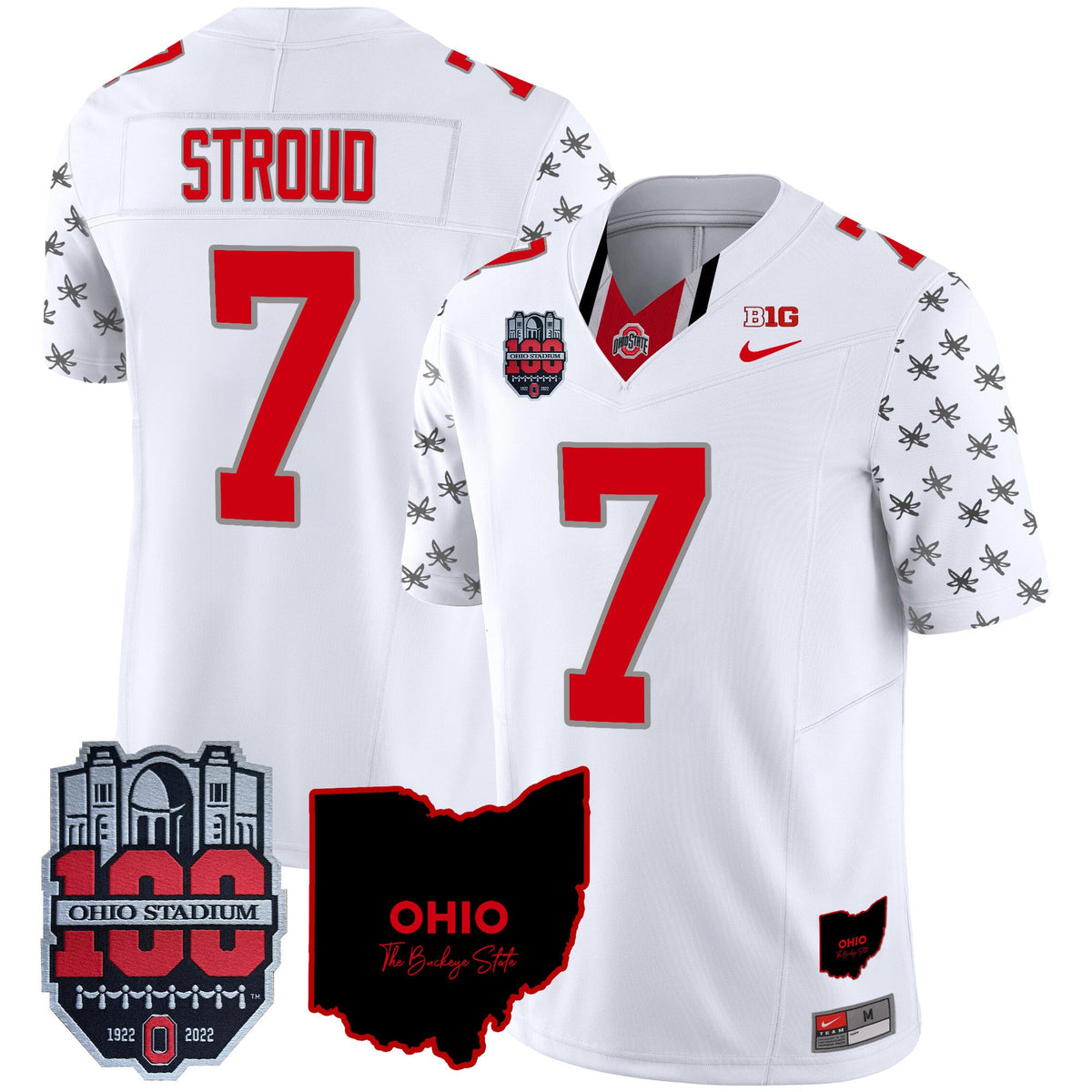 Men's Ohio State Buckeyes 100th Anniversary Patch Vapor Limited Jersey - All Stitched - image 43