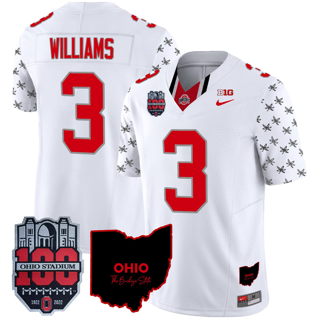 Men's Ohio State Buckeyes 100th Anniversary Patch Vapor Limited Jersey - All Stitched - image 47