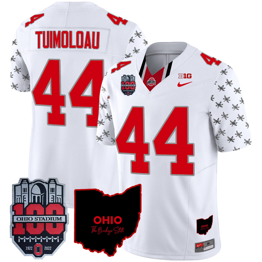Men's Ohio State Buckeyes 100th Anniversary Patch Vapor Limited Jersey - All Stitched - image 48