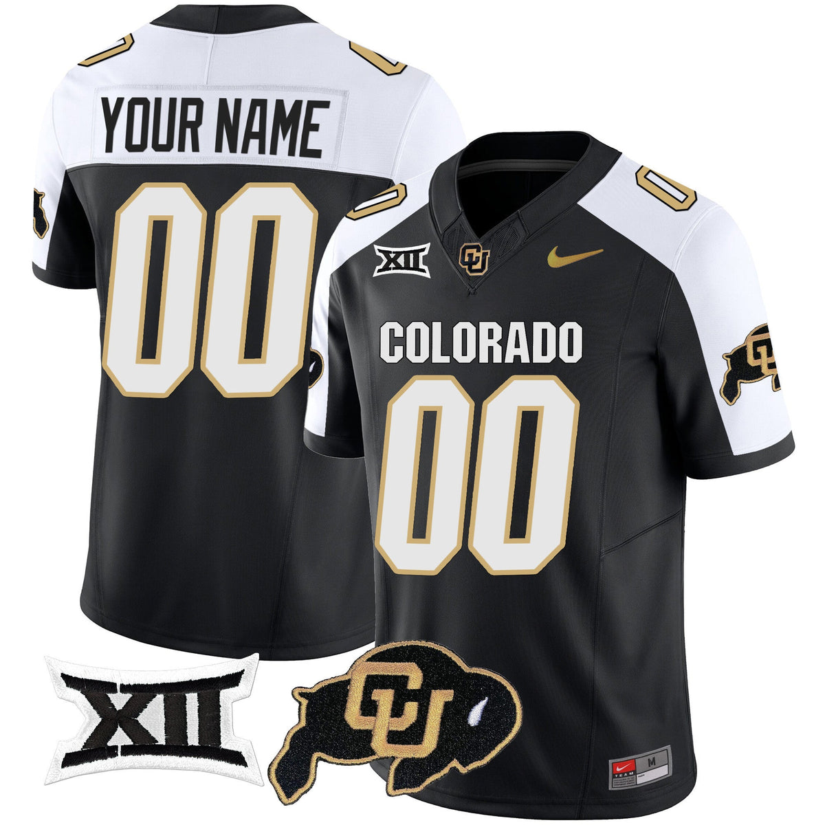Custom Name/Gender Colorado Buffaloes Vapor Limited Jersey V2 - Big 12 XII Patch - All Stitched - image 1