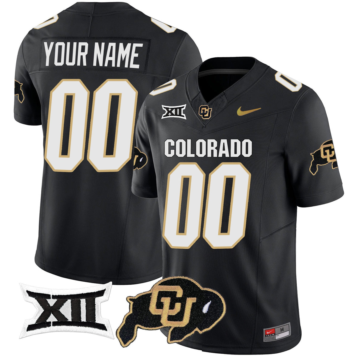 Custom Name/Gender Colorado Buffaloes Vapor Limited Jersey V2 - Big 12 XII Patch - All Stitched - image 3