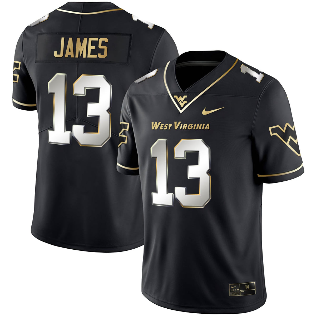 Men's Mountaineers Black Limited & Gold Vapor Jersey - All Stitched - image 3
