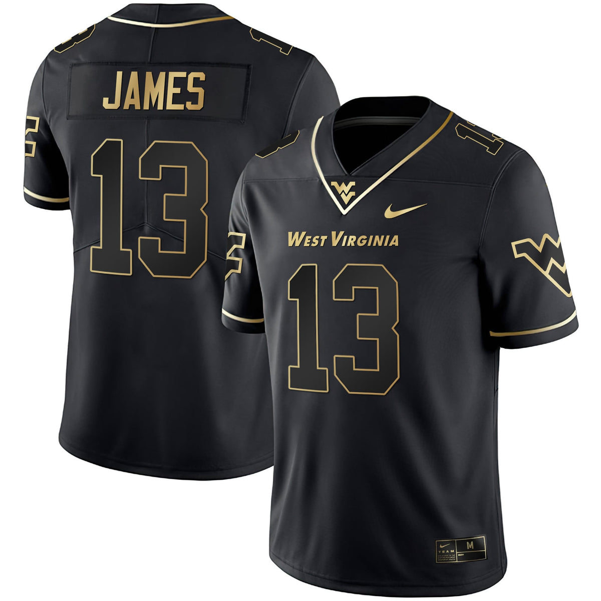 Men's Mountaineers Black Limited & Gold Vapor Jersey - All Stitched - image 9