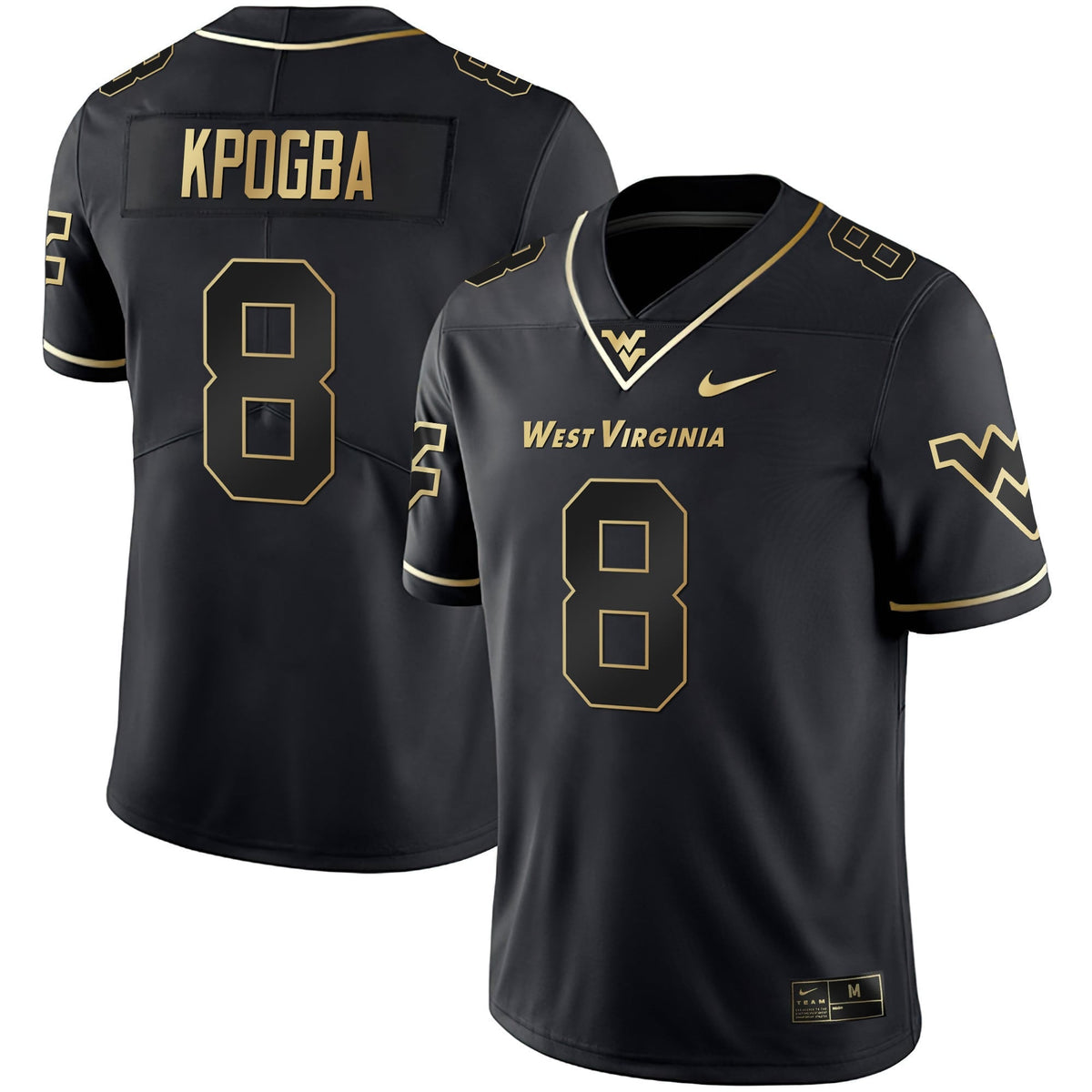 Men's Mountaineers Black Limited & Gold Vapor Jersey - All Stitched - image 10