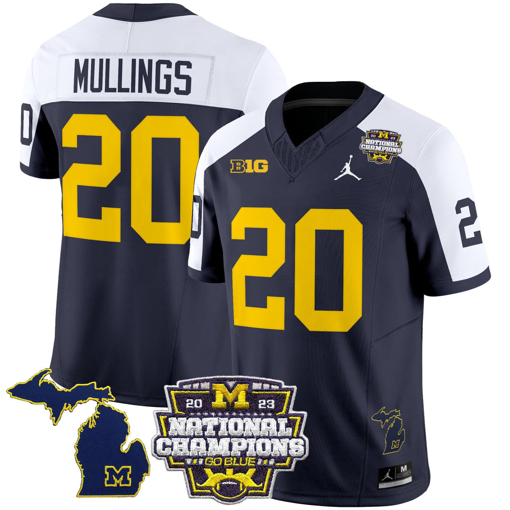 Men's Michigan Wolverines 2023 National Champions Patch Vapor Jersey V6 - All Stitched - image 2