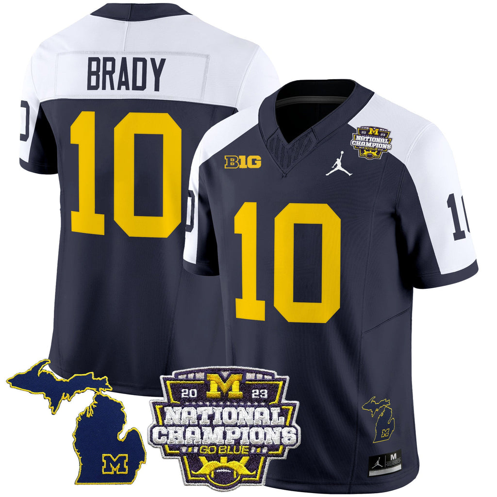Men's Michigan Wolverines 2023 National Champions Patch Vapor Jersey V6 - All Stitched - image 6
