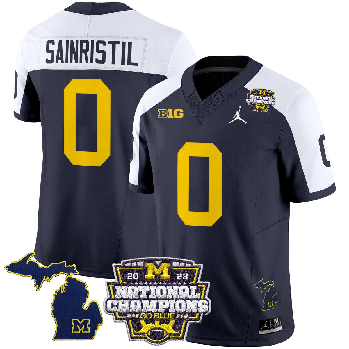 Men's Michigan Wolverines 2023 National Champions Patch Vapor Jersey V6 - All Stitched - image 7