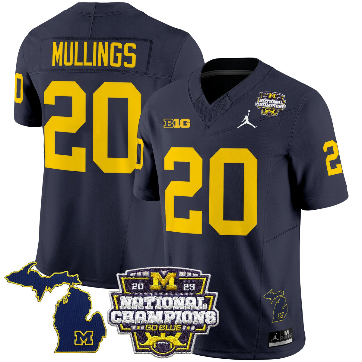 Men's Michigan Wolverines 2023 National Champions Patch Vapor Jersey V6 - All Stitched - image 10