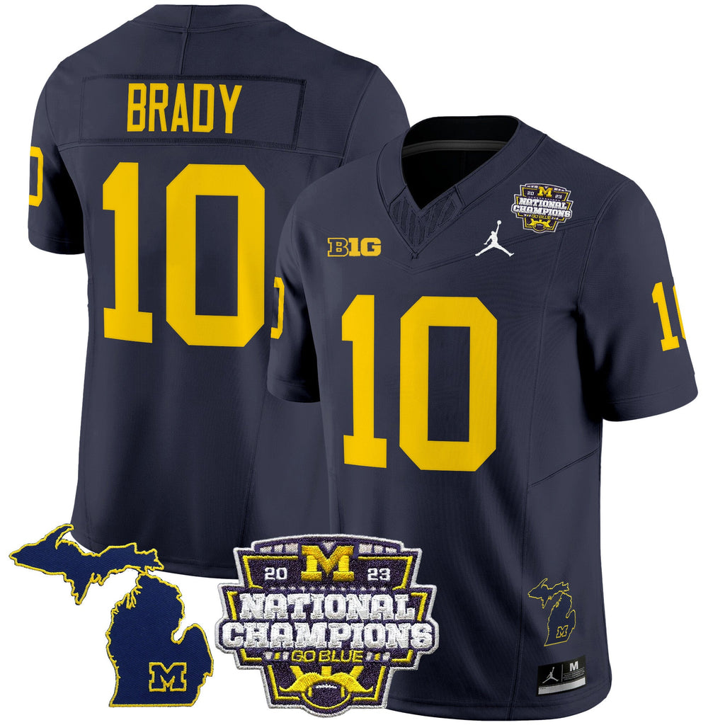 Men's Michigan Wolverines 2023 National Champions Patch Vapor Jersey V6 - All Stitched - image 14