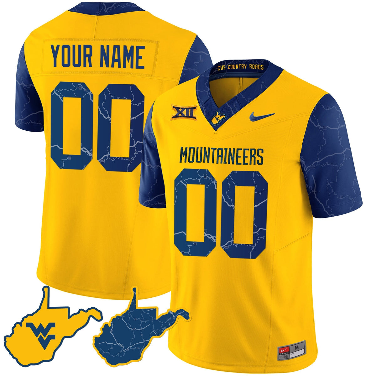 West Virginia Mountaineers 2024 Country Roads Custom Jersey - All Stitched - image 1