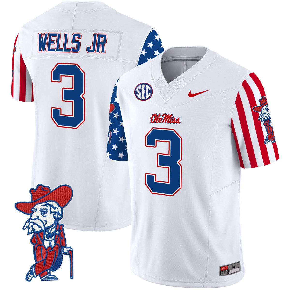 Men's Ole Miss Rebels American Style Vapor Limited Jersey - All Stitched - image 5