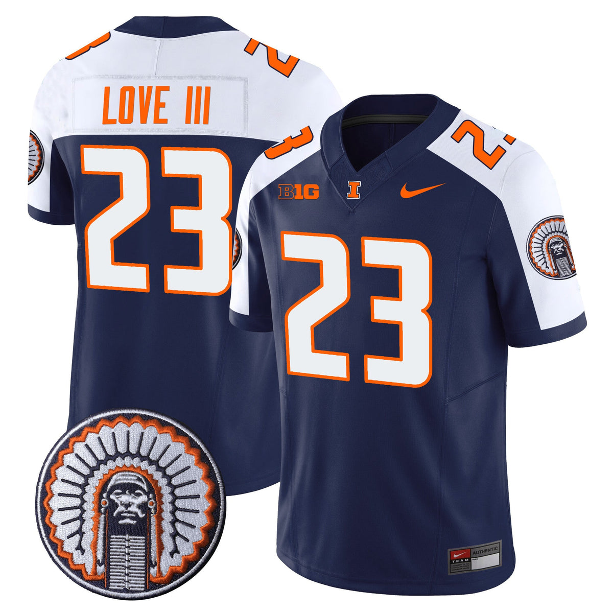 Men's Illinois Fighting Illini Vapor Limited Jersey - All Stitched - image 8