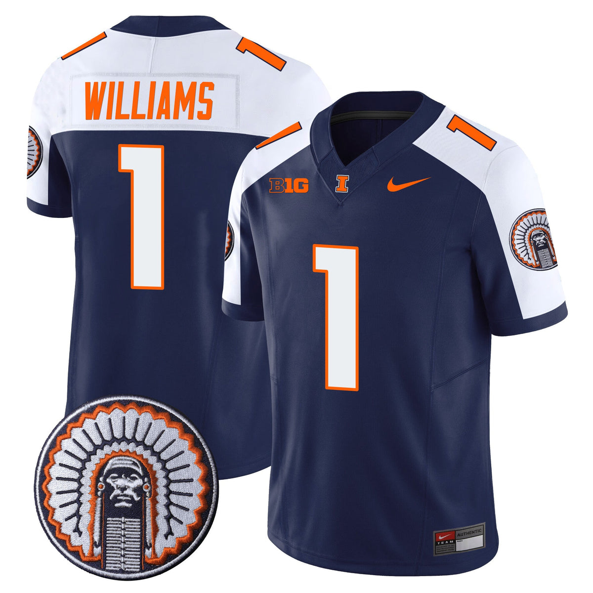 Men's Illinois Fighting Illini Vapor Limited Jersey - All Stitched - image 9