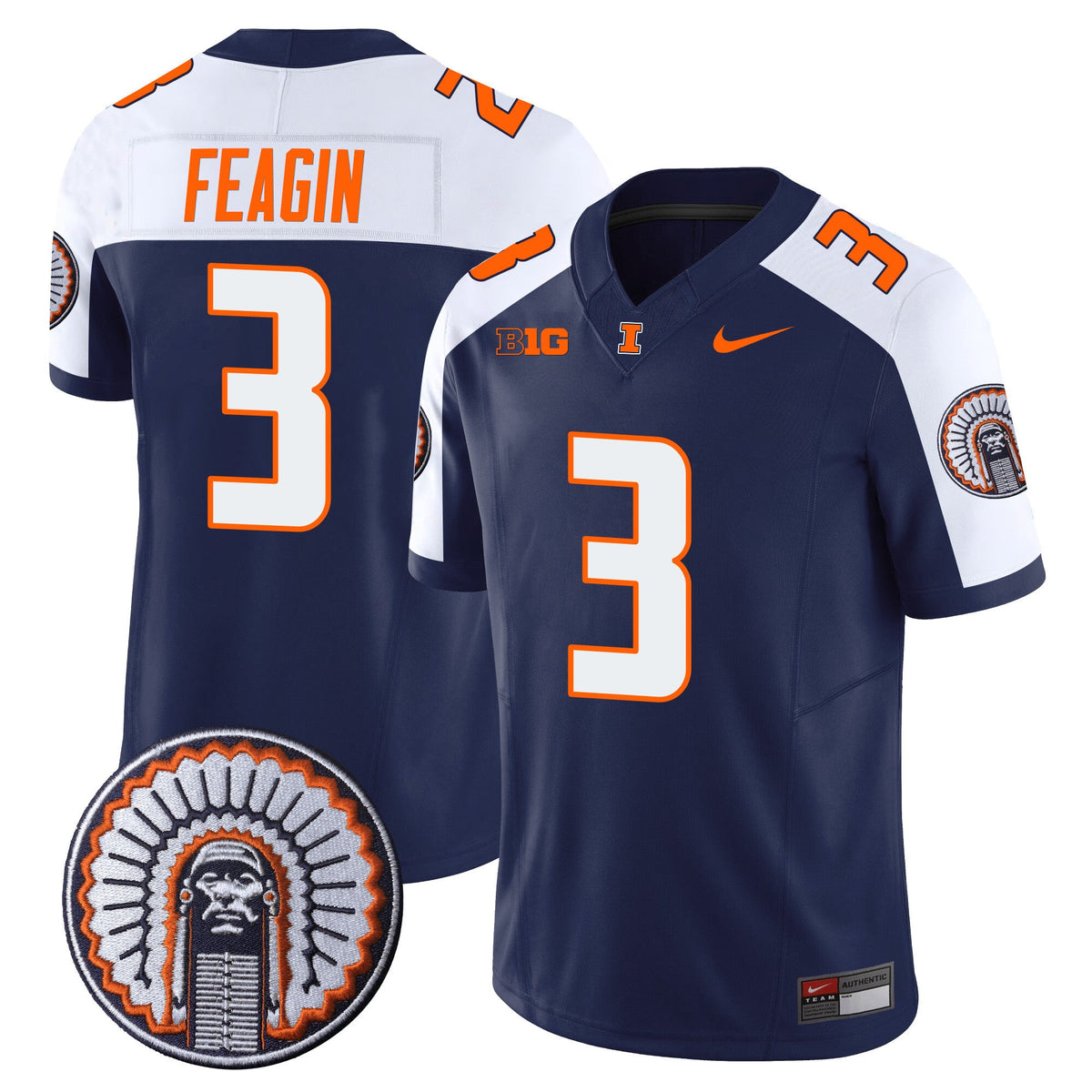 Men's Illinois Fighting Illini Vapor Limited Jersey - All Stitched - image 11