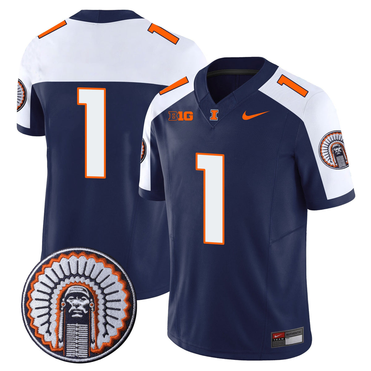 Men's Illinois Fighting Illini Vapor Limited Jersey - All Stitched - image 12