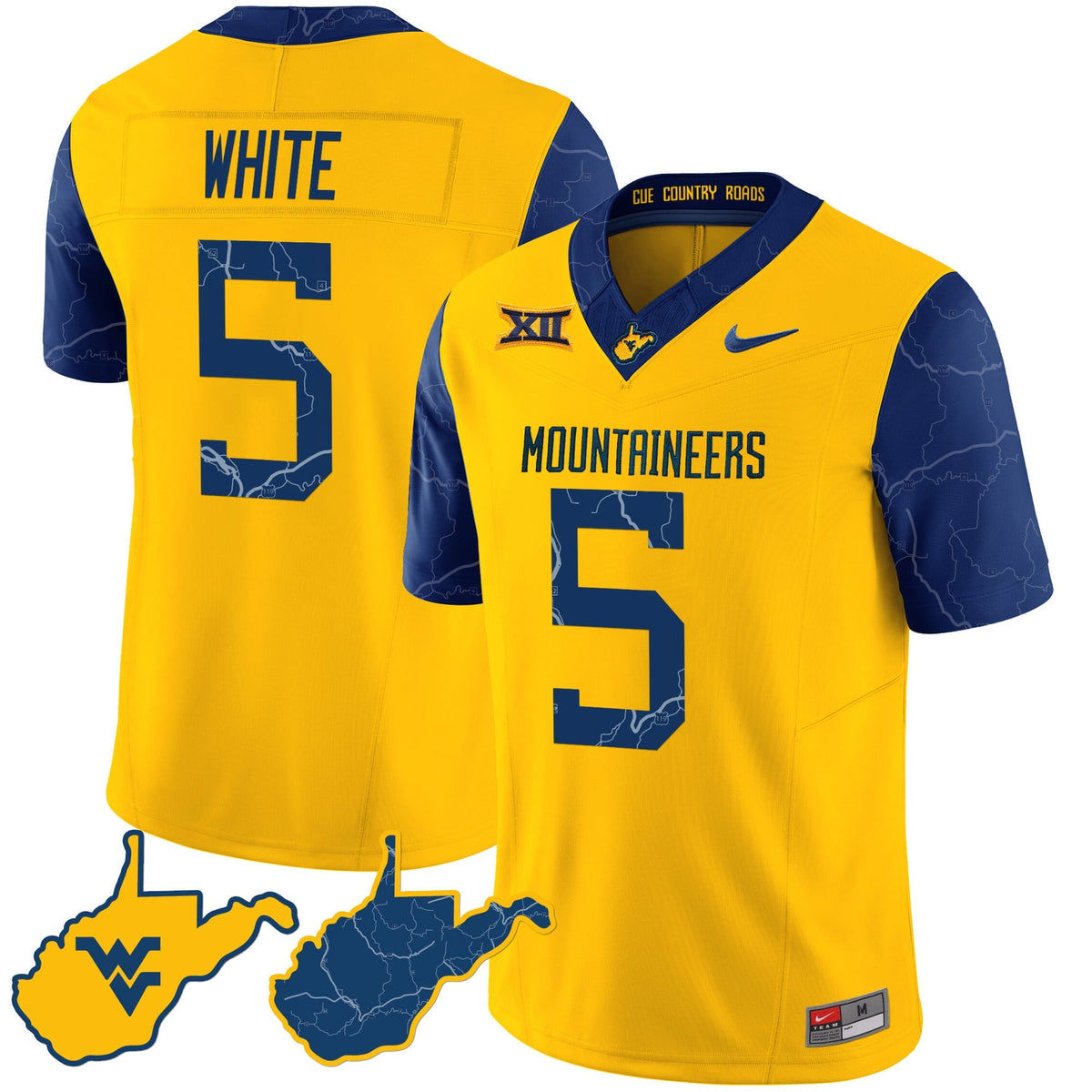 Men's West Virginia Mountaineers 2024 Country Roads Jersey - All Stitched - image 4