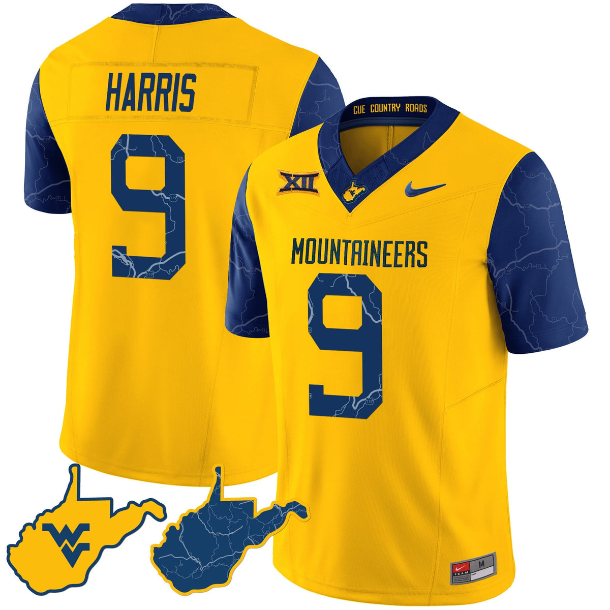 Men's West Virginia Mountaineers 2024 Country Roads Jersey - All Stitched - image 5