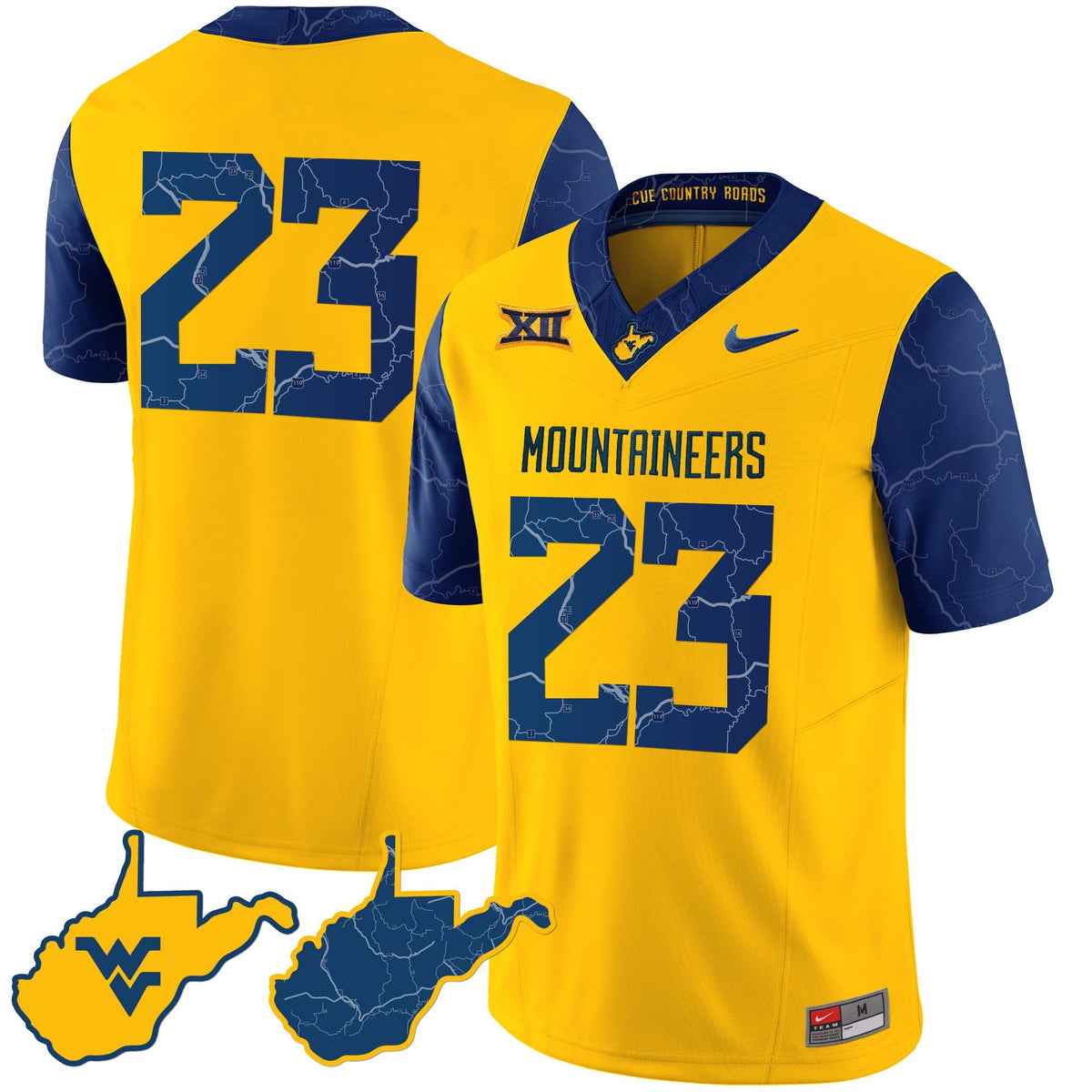 Men's West Virginia Mountaineers 2024 Country Roads Jersey - All Stitched - image 6