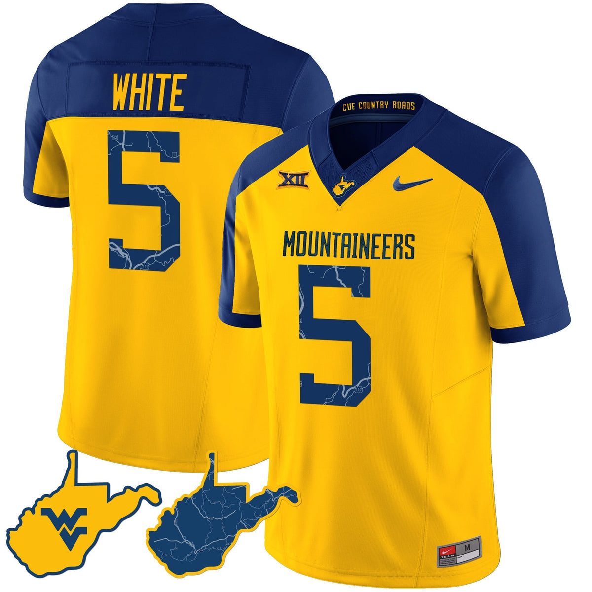 Men's West Virginia Mountaineers 2024 Country Roads Jersey - All Stitched - image 11