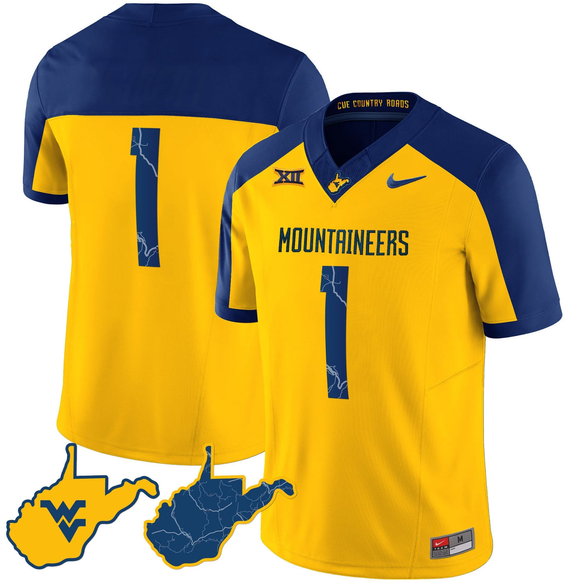 Men's West Virginia Mountaineers 2024 Country Roads Jersey - All Stitched - image 14