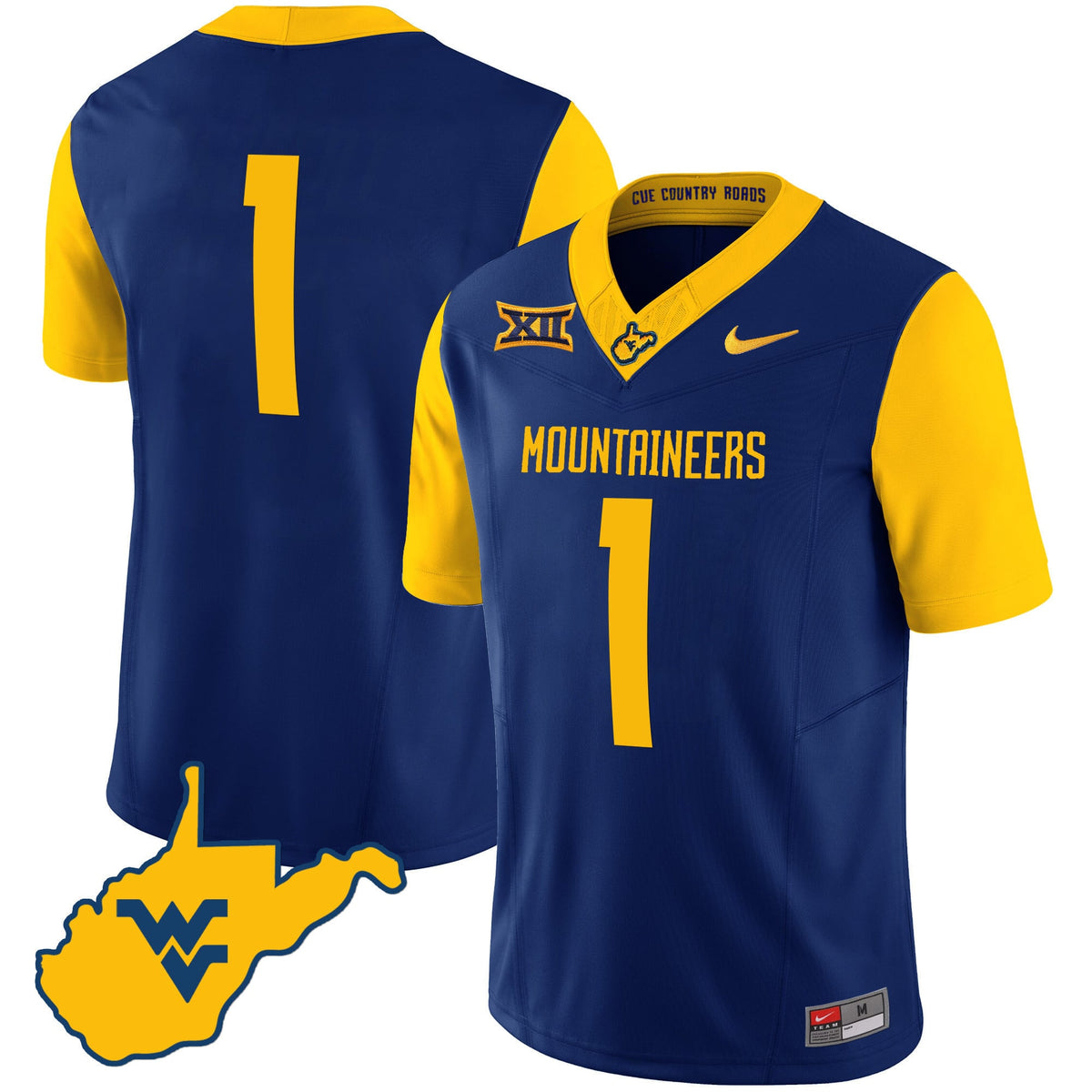 Men's West Virginia Mountaineers 2024 Country Roads Jersey - All Stitched - image 21