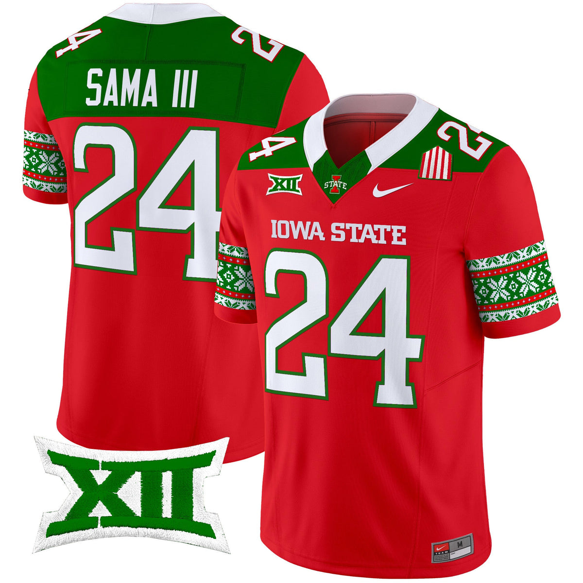 Men's Iowa State Cyclones 2024 Christmas Vapor Limited Jersey - All Stitched - image 2