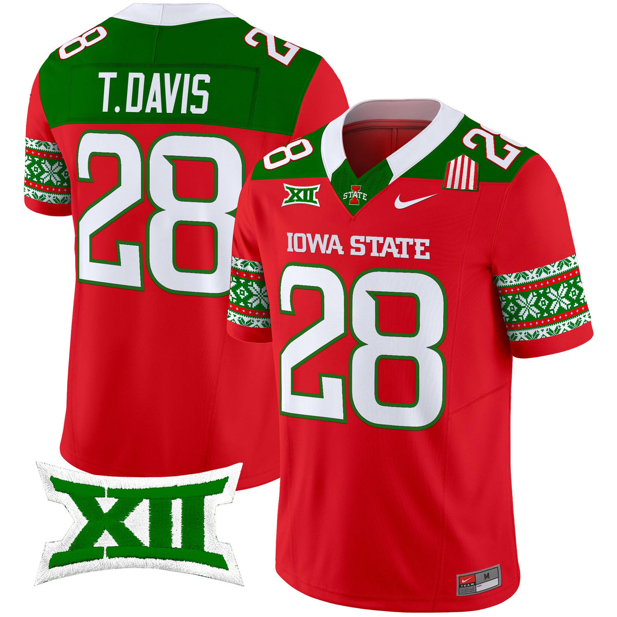 Men's Iowa State Cyclones 2024 Christmas Vapor Limited Jersey - All Stitched - image 6