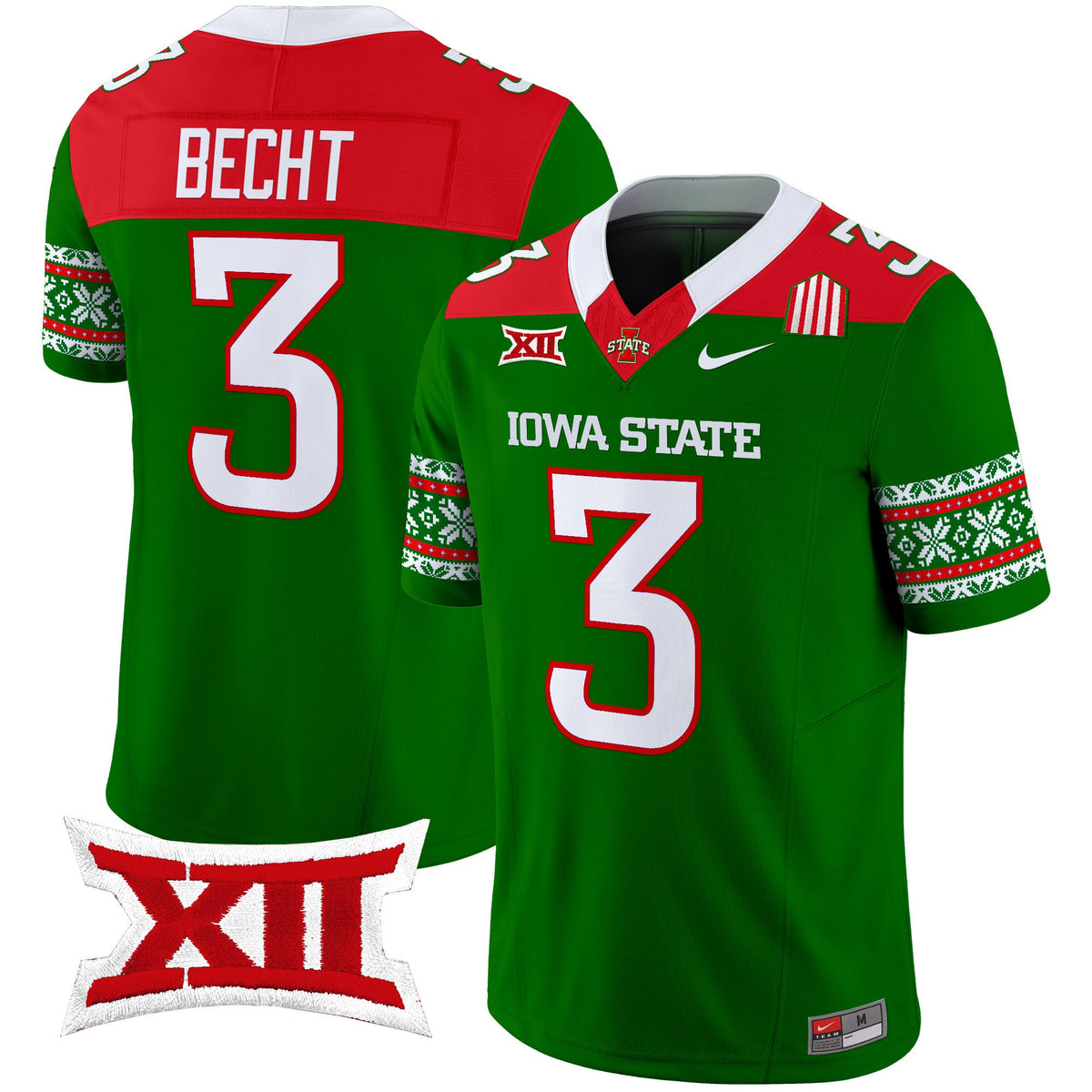 Men's Iowa State Cyclones 2024 Christmas Vapor Limited Jersey - All Stitched - image 8