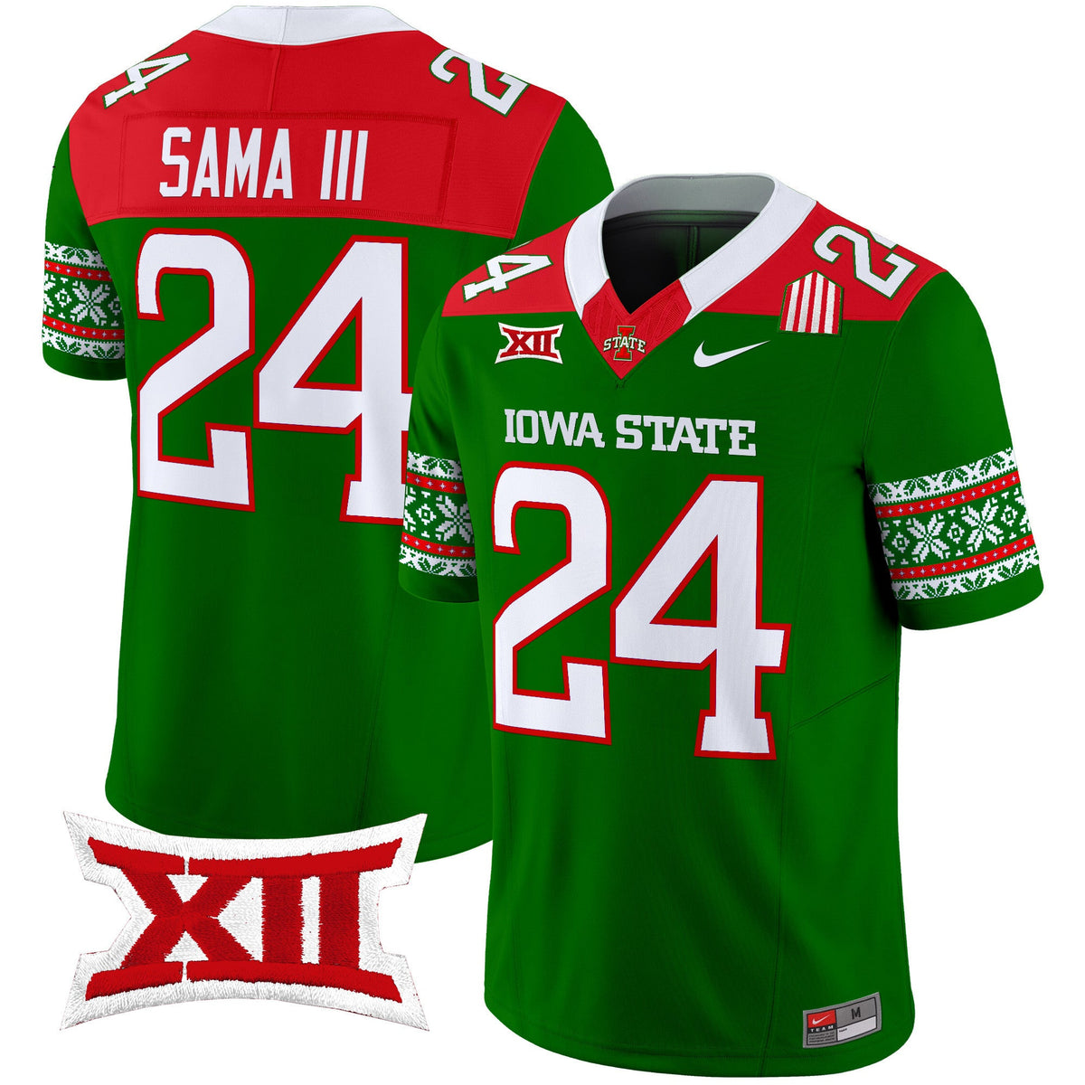 Men's Iowa State Cyclones 2024 Christmas Vapor Limited Jersey - All Stitched - image 9
