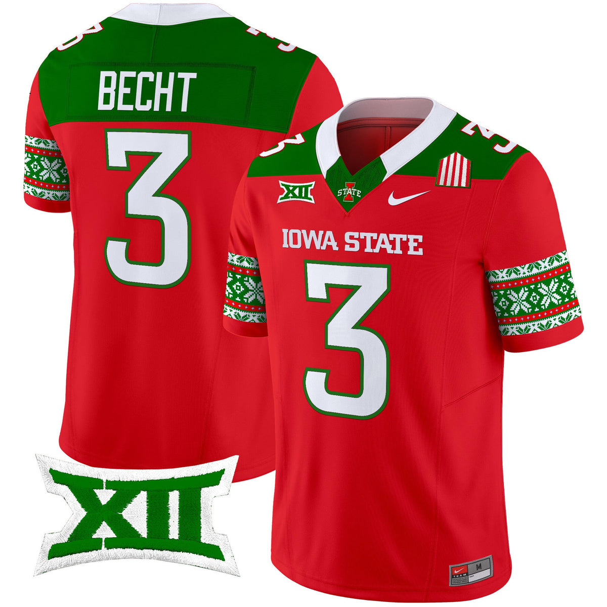 Men's Iowa State Cyclones 2024 Christmas Vapor Limited Jersey - All Stitched - image 1