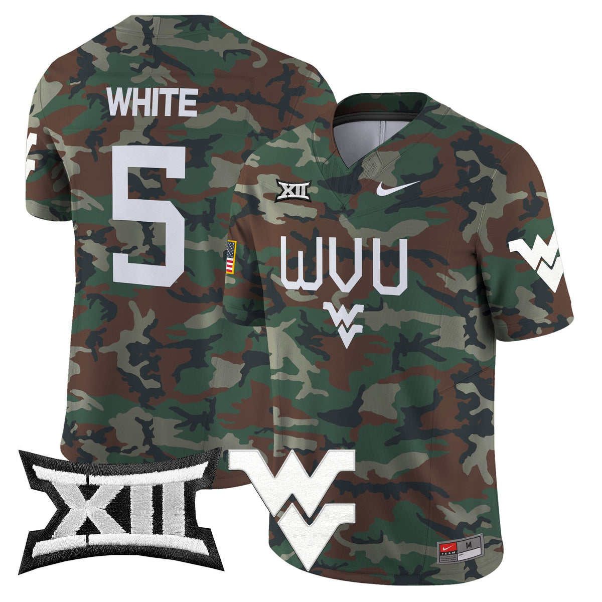West Virginia Mountaineers 2024 Military Vapor Limited Jersey - All Stitched - image 5