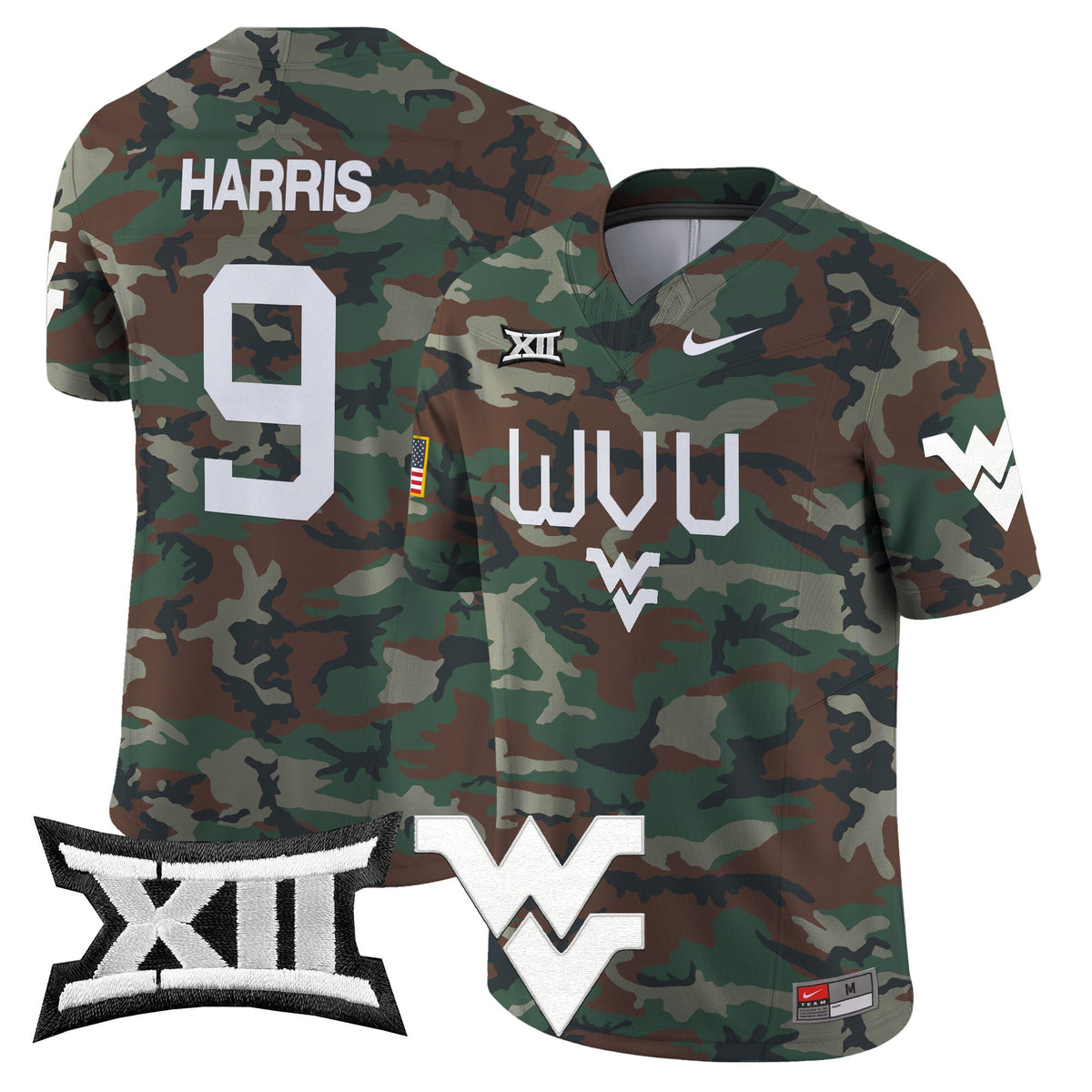 West Virginia Mountaineers 2024 Military Vapor Limited Jersey - All Stitched - image 6
