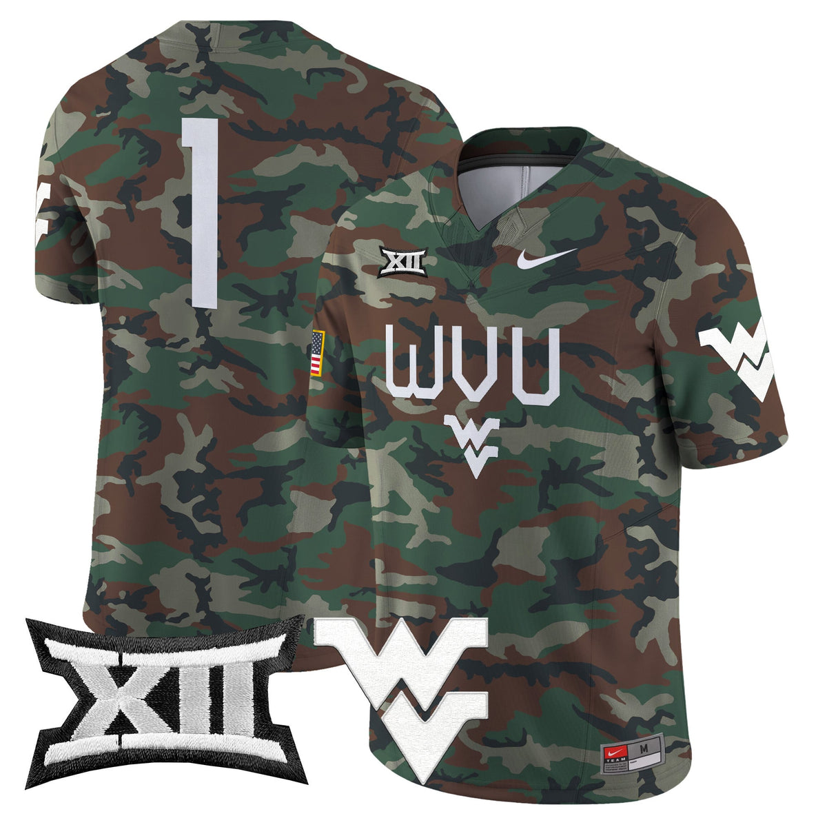 West Virginia Mountaineers 2024 Military Vapor Limited Jersey - All Stitched - image 8