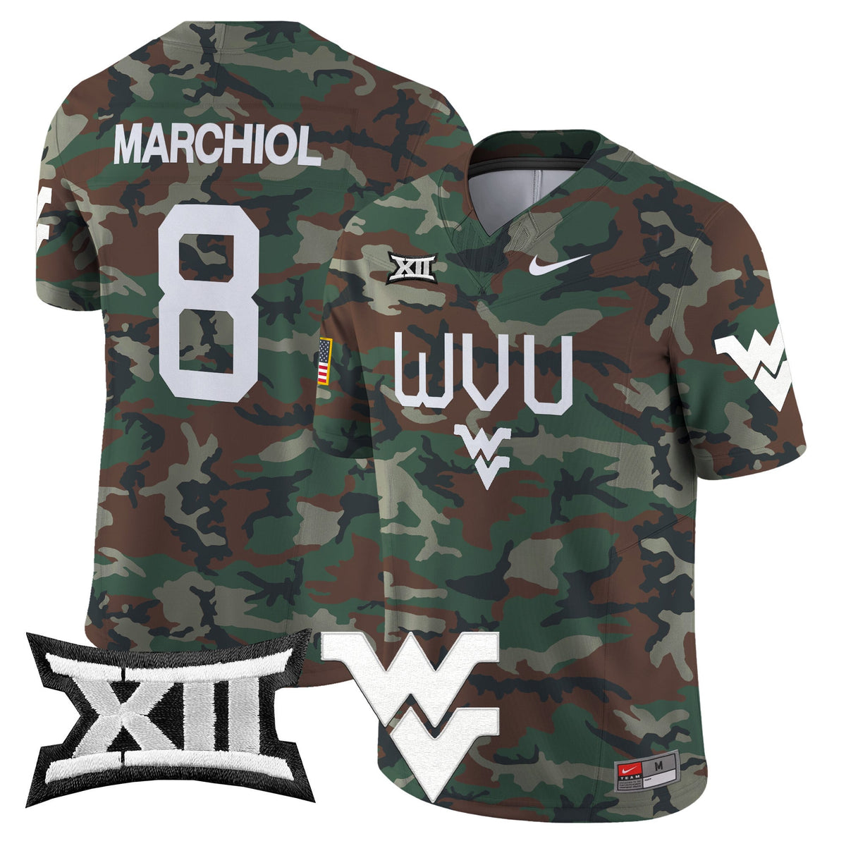 West Virginia Mountaineers 2024 Military Vapor Limited Jersey - All Stitched - image 1