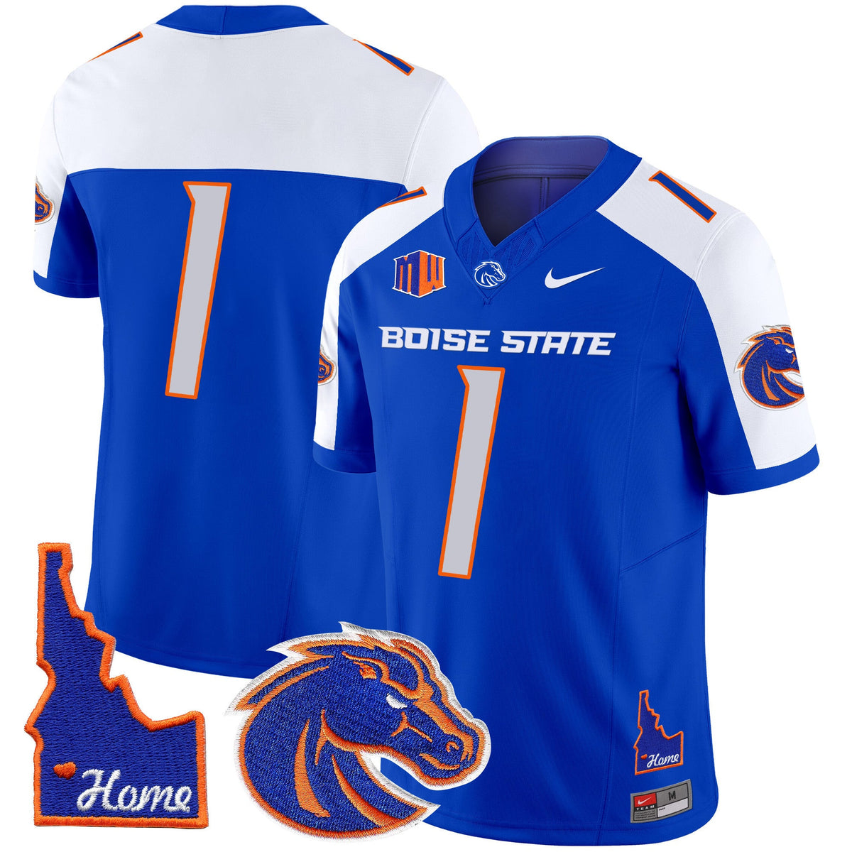 Men's Boise State Broncos 2024 Home Patch Vapor Limited Jersey - All Stitched - image 8