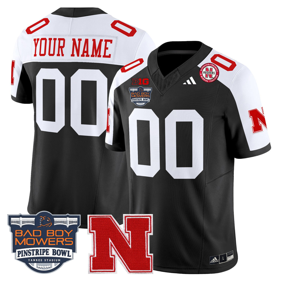 Nebraska Cornhuskers 2025 Pinstripe Bowl Patch Vapor Limited Custom Jersey - All Stitched - image 2