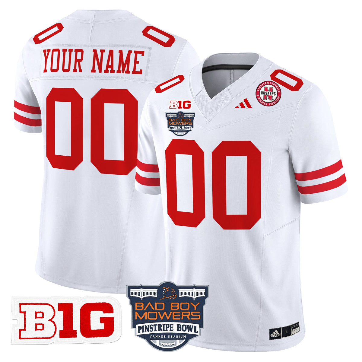 Nebraska Cornhuskers 2025 Pinstripe Bowl Patch Vapor Limited Custom Jersey - All Stitched - image 4