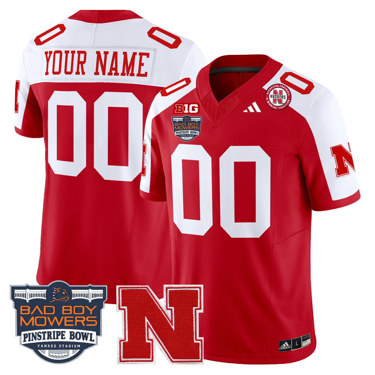 Nebraska Cornhuskers 2025 Pinstripe Bowl Patch Vapor Limited Custom Jersey - All Stitched - image 1
