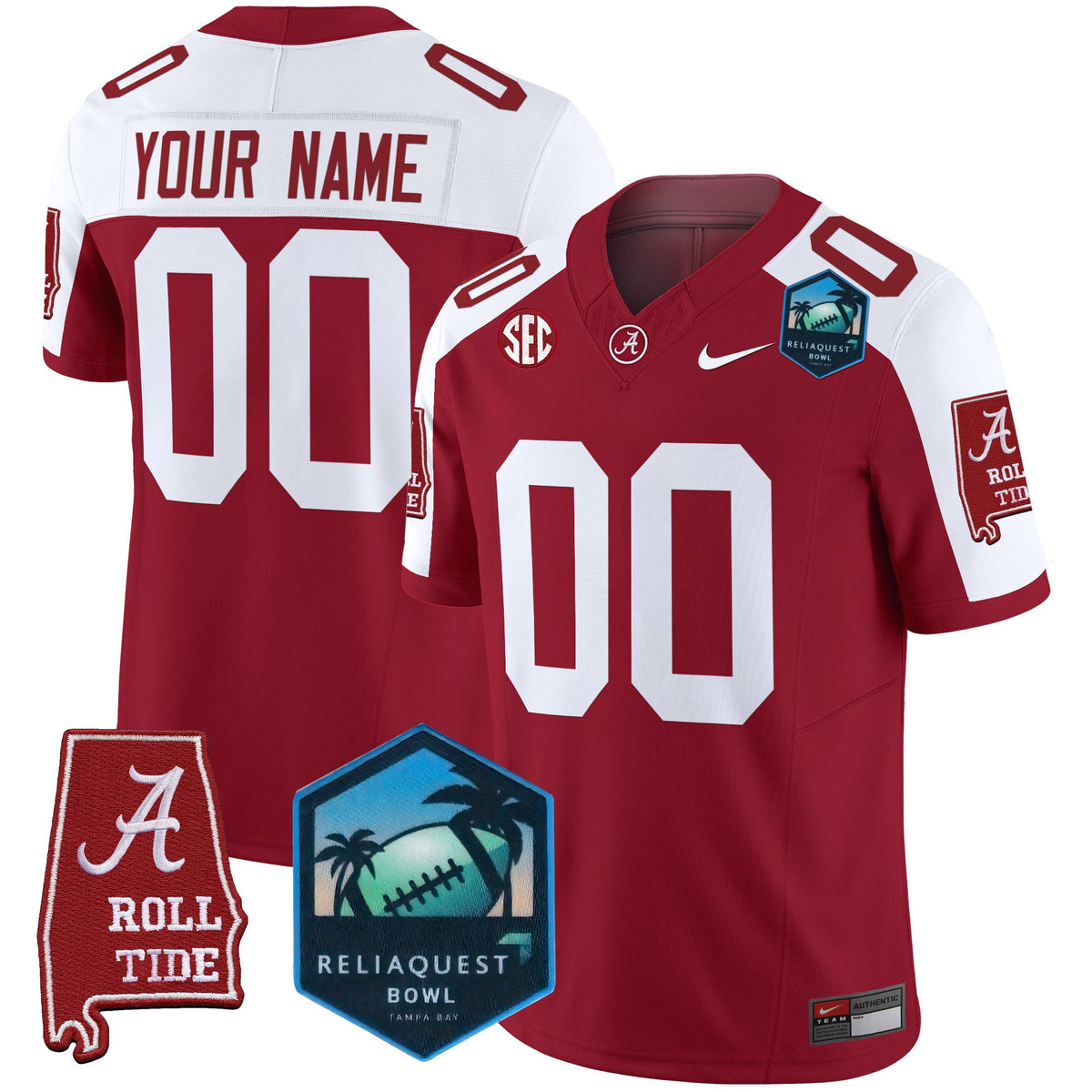 Alabama Crimson Tide 2025 ReliaQuest Bowl Patch Vapor Limited Custom Jersey - All Stitched - image 2
