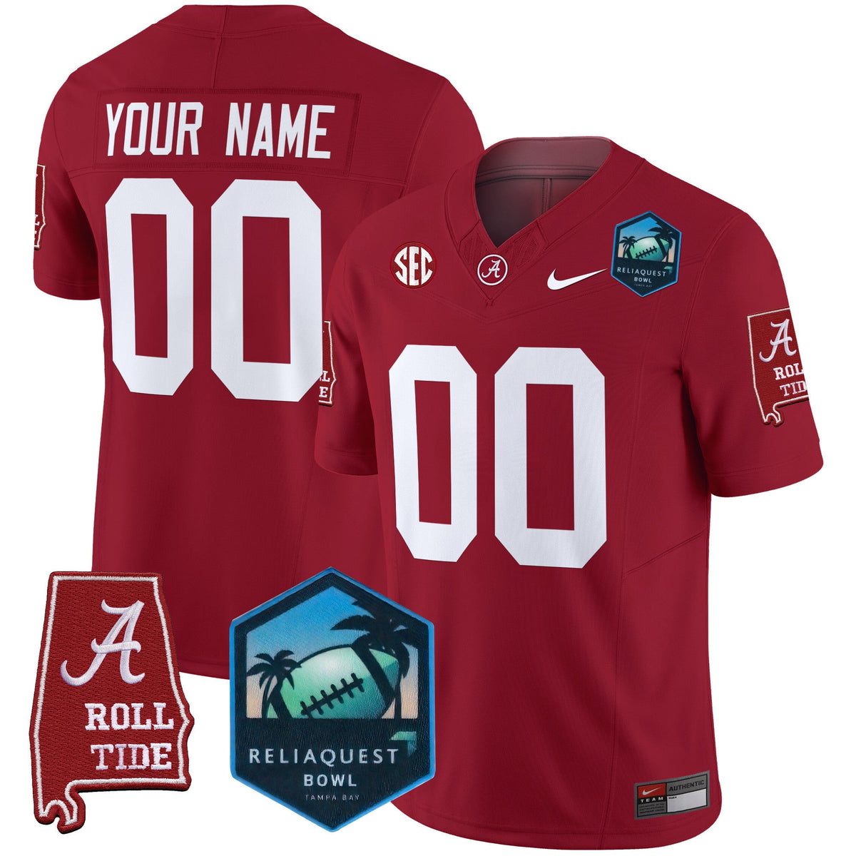 Alabama Crimson Tide 2025 ReliaQuest Bowl Patch Vapor Limited Custom Jersey - All Stitched - image 3