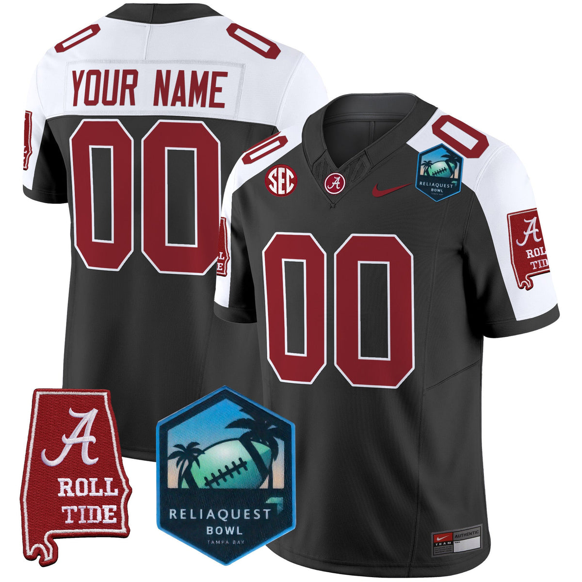 Alabama Crimson Tide 2025 ReliaQuest Bowl Patch Vapor Limited Custom Jersey - All Stitched - image 1