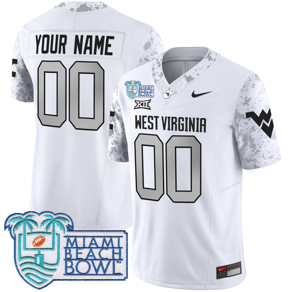West Virginia Mountaineers 2025 Miami Beach Bowl Patch Vapor Limited Custom Jersey - All Stitched - image 5