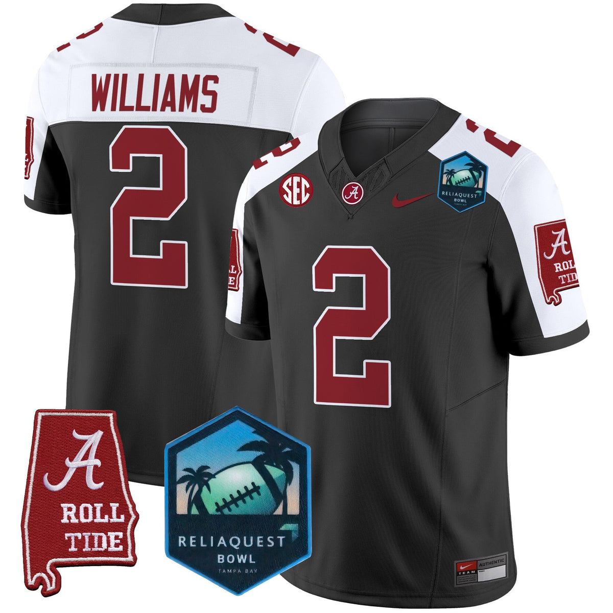 Men's Alabama Crimson Tide 2025 ReliaQuest Bowl Patch Vapor Limited Jersey - All Stitched - image 3
