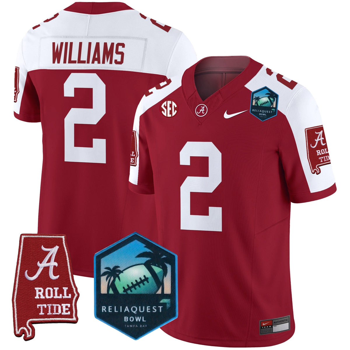 Men's Alabama Crimson Tide 2025 ReliaQuest Bowl Patch Vapor Limited Jersey - All Stitched - image 12