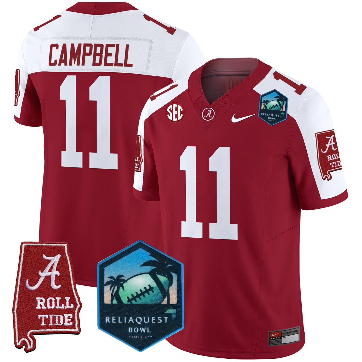 Men's Alabama Crimson Tide 2025 ReliaQuest Bowl Patch Vapor Limited Jersey - All Stitched - image 13