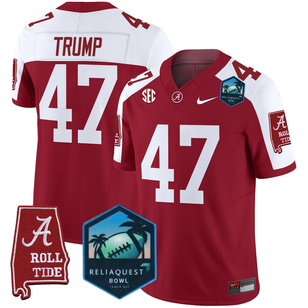 Men's Alabama Crimson Tide 2025 ReliaQuest Bowl Patch Vapor Limited Jersey - All Stitched - image 17